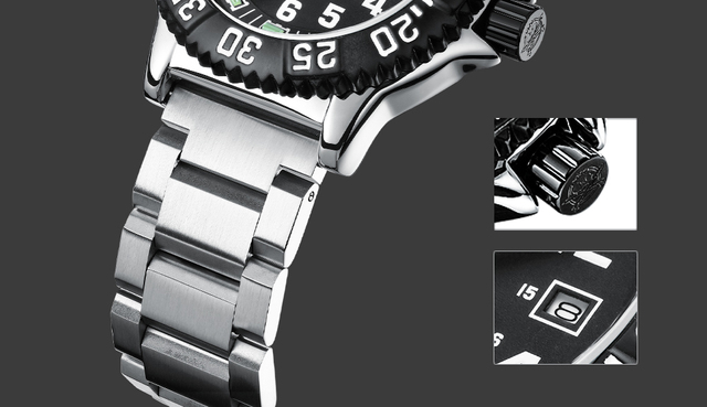 Męski zegarek Addies Dive 316L stal nierdzewna, czarna tarcza, wodoodporność 50m, luminous hand, koperta 51mm - Wianko - 19