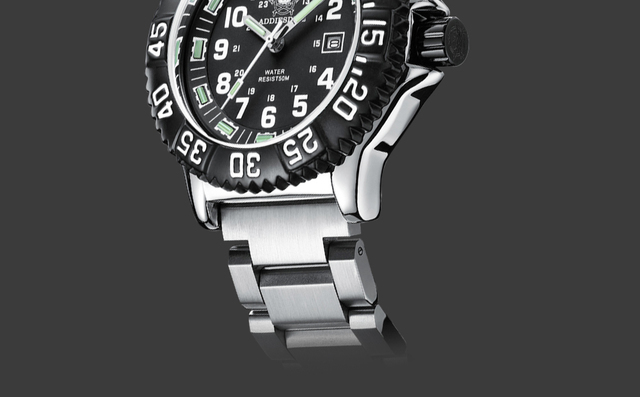 Męski zegarek Addies Dive 316L stal nierdzewna, czarna tarcza, wodoodporność 50m, luminous hand, koperta 51mm - Wianko - 23