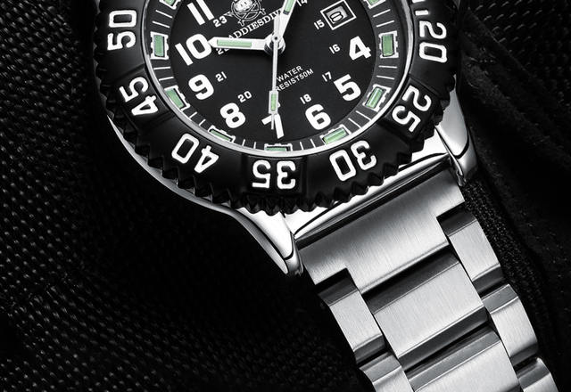Męski zegarek Addies Dive 316L stal nierdzewna, czarna tarcza, wodoodporność 50m, luminous hand, koperta 51mm - Wianko - 25