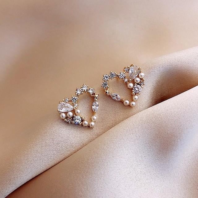 Modne kolczyki wiszące z geometrycznymi perłami i kryształami dla kobiet - Wianko - 3