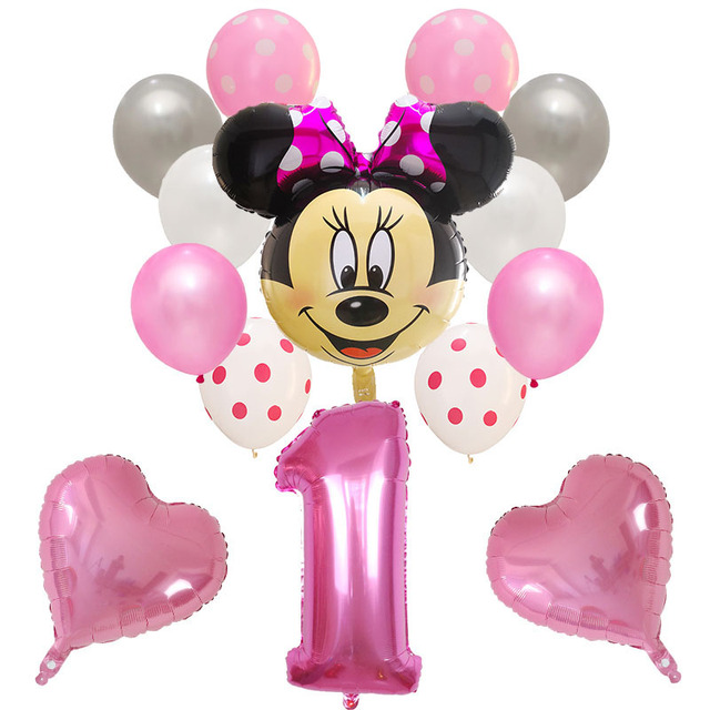Dekoracyjne balony urodzinowe Myszka Miki, lateksowa folia, Happy Birthday, kształt liczb, Mickey i Minnie, 14 szt - Wianko - 18