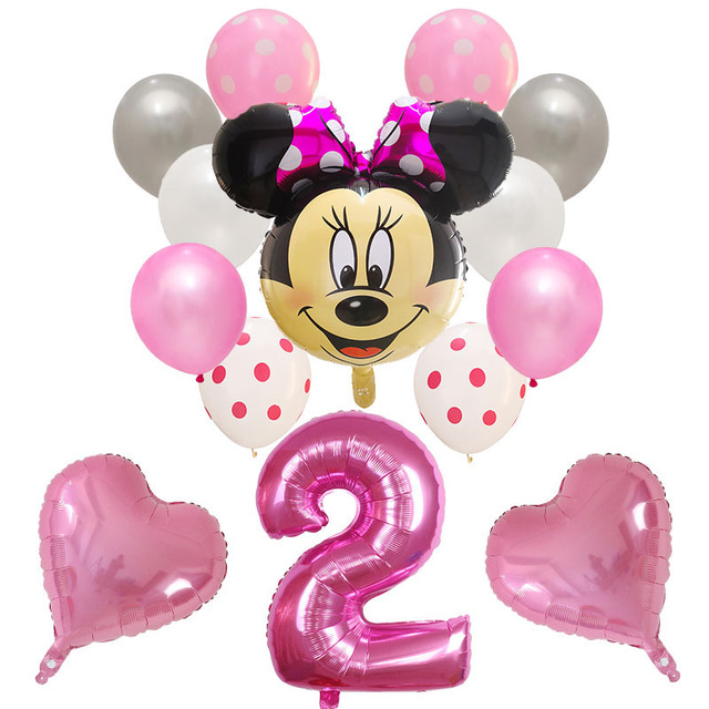 Dekoracyjne balony urodzinowe Myszka Miki, lateksowa folia, Happy Birthday, kształt liczb, Mickey i Minnie, 14 szt - Wianko - 19