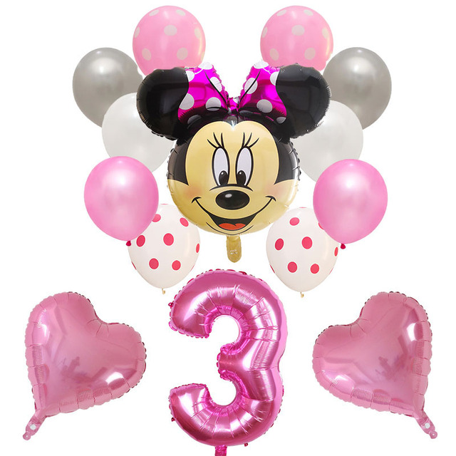 Dekoracyjne balony urodzinowe Myszka Miki, lateksowa folia, Happy Birthday, kształt liczb, Mickey i Minnie, 14 szt - Wianko - 20