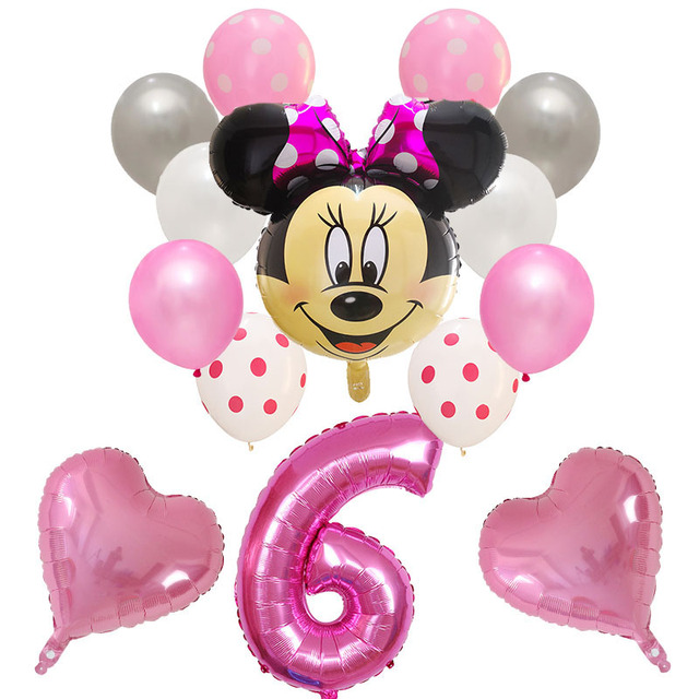 Dekoracyjne balony urodzinowe Myszka Miki, lateksowa folia, Happy Birthday, kształt liczb, Mickey i Minnie, 14 szt - Wianko - 23