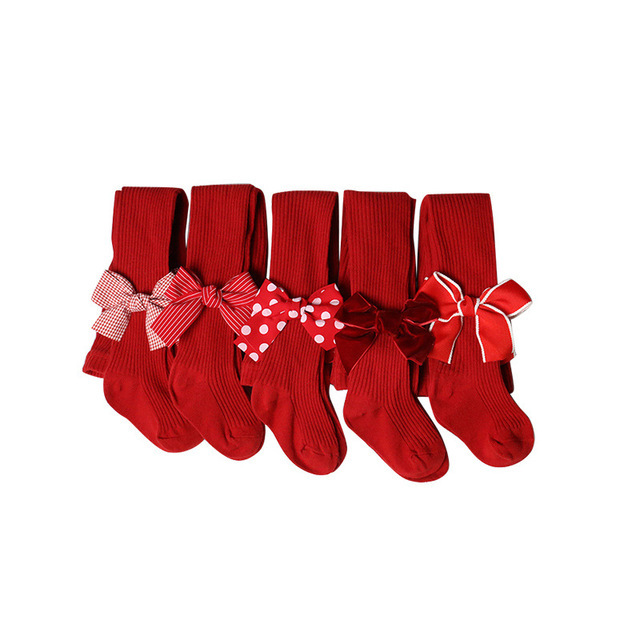 Rajstopy dziewczęce z czerwonym łukiem - modny dodatek na urodziny dla małej księżniczki - Wianko - 14