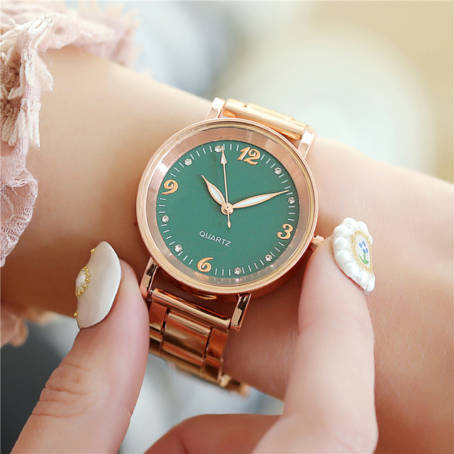 Kobiety zegarek kwarcowy różowe złoto ze stali nierdzewnej z luminowanymi wskazówkami - Relogio Feminino - Wianko - 7