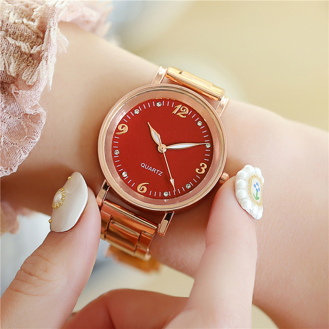 Kobiety zegarek kwarcowy różowe złoto ze stali nierdzewnej z luminowanymi wskazówkami - Relogio Feminino - Wianko - 6