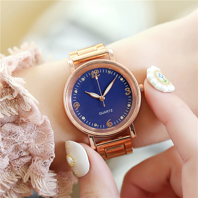 Kobiety zegarek kwarcowy różowe złoto ze stali nierdzewnej z luminowanymi wskazówkami - Relogio Feminino - Wianko - 4