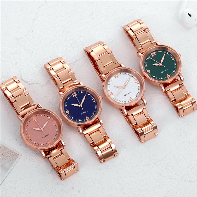 Kobiety zegarek kwarcowy różowe złoto ze stali nierdzewnej z luminowanymi wskazówkami - Relogio Feminino - Wianko - 11