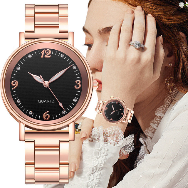 Kobiety zegarek kwarcowy różowe złoto ze stali nierdzewnej z luminowanymi wskazówkami - Relogio Feminino - Wianko - 13