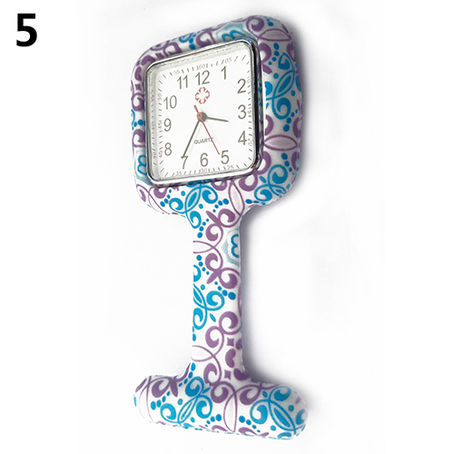 Zegarek pielęgniarski kwadratowy z broszką zegarkową dla kobiet - silikonowe kieszenie - Wianko - 8