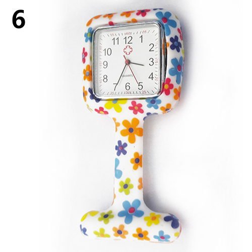 Zegarek pielęgniarski kwadratowy z broszką zegarkową dla kobiet - silikonowe kieszenie - Wianko - 9