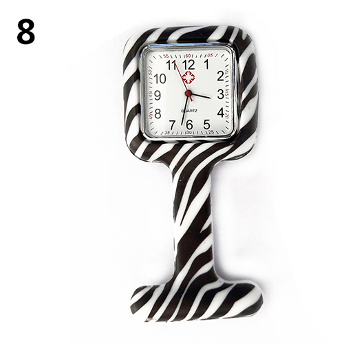 Zegarek pielęgniarski kwadratowy z broszką zegarkową dla kobiet - silikonowe kieszenie - Wianko - 11