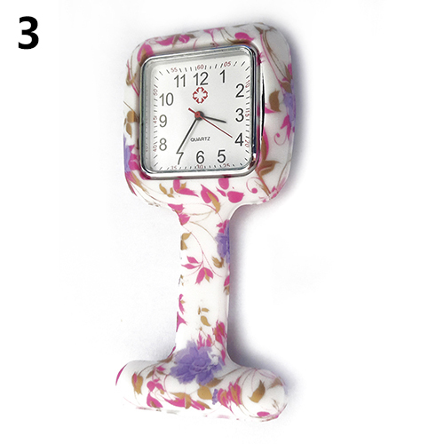 Zegarek pielęgniarski kwadratowy z broszką zegarkową dla kobiet - silikonowe kieszenie - Wianko - 6