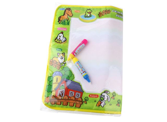 Tablica do pisania i kolorowania dla dzieci - 50x36 cm, magiczny długopis, nietoksyczne farby, zwierzęce motywy - Wianko - 10