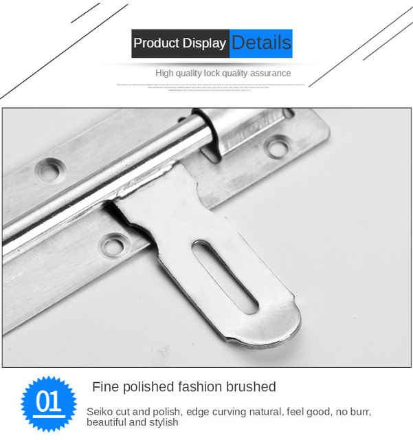 Rozbudowana blokada drzwi i okna, 4/6/8 Cal, śruba ze stali nierdzewnej, zatrzask kłódka, klamra rękaw, do szafki do szuflady - Wianko - 1