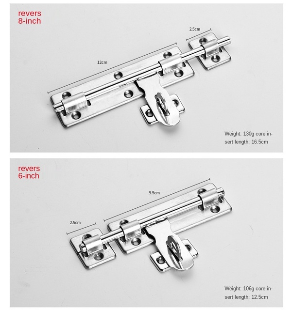 Rozbudowana blokada drzwi i okna, 4/6/8 Cal, śruba ze stali nierdzewnej, zatrzask kłódka, klamra rękaw, do szafki do szuflady - Wianko - 8