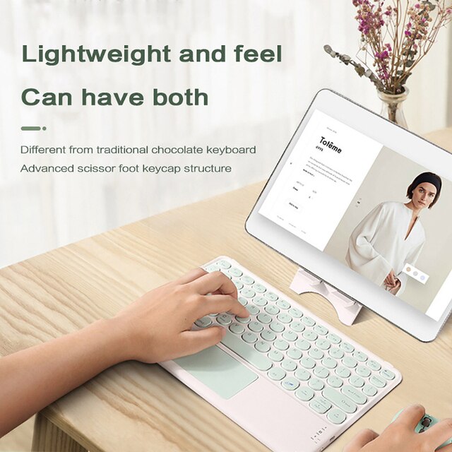 Klawiatura Bluetooth bezprzewodowa Tablet Teclado do iPada, Xiaomi, Samsung, Huawei, Android, iOS, Windows - Wianko - 7