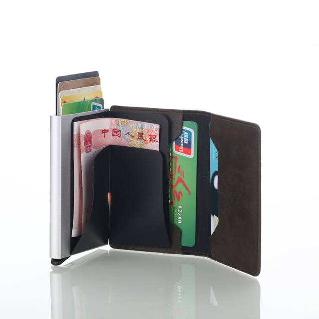 Mężczyźni Etui na karty kredytowe RFID Aluminium portfel 2021 - Wianko - 13