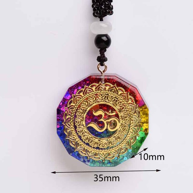 Naszyjnik z wisiorkiem Orgonit do uzdrawiania energetycznego Chakr i medytacji - miedź, symbol Om, biżuteria Handmade - Wianko - 5