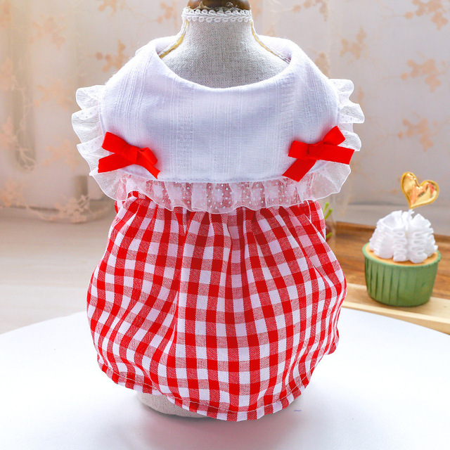 Sukienka w kwiatowe hafty dla małych psów Chihuahua - koszula w kratę z baletową spódniczką na lato - dziewczęcy i chłopięcy kostium - Wianko - 15