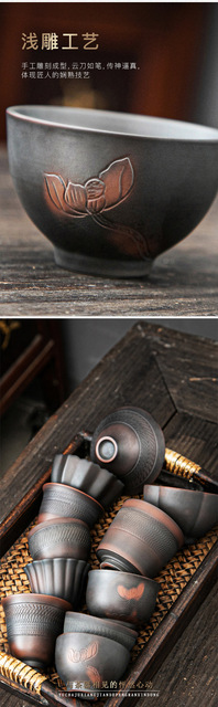 Ręcznie robiona filiżanka ceramiczna z nóżkiem Zisha Nixing - Wianko - 7
