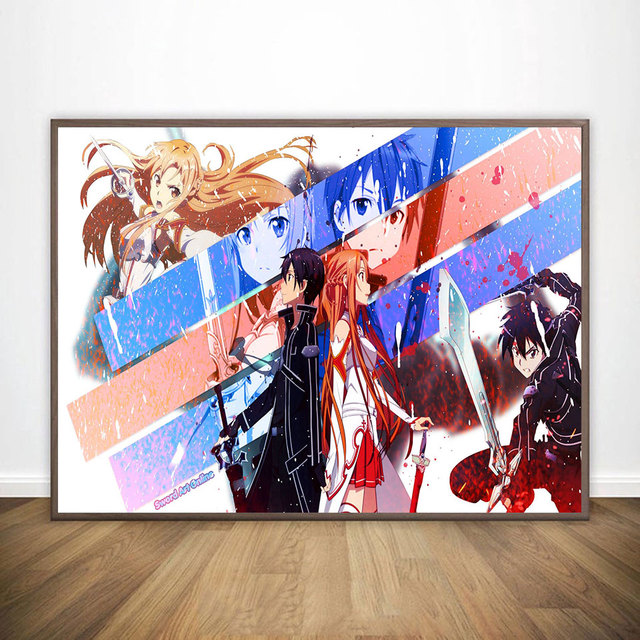 Diamentowe Malarstwo Sword Art Online Kirito Asuna Anime - Komplet do Szycia Krzyżem z Mozaiką dla Dekoracji Domu - Wianko - 4