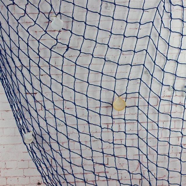 Morskie ozdobne sieci rybackie wiszące na ścianie w stylu śródziemnomorskim – doskonała dekoracja sieci rybackiej dla miłośników marynistyki - Wianko - 3