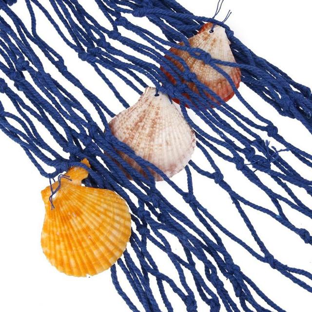 Morskie ozdobne sieci rybackie wiszące na ścianie w stylu śródziemnomorskim – doskonała dekoracja sieci rybackiej dla miłośników marynistyki - Wianko - 5
