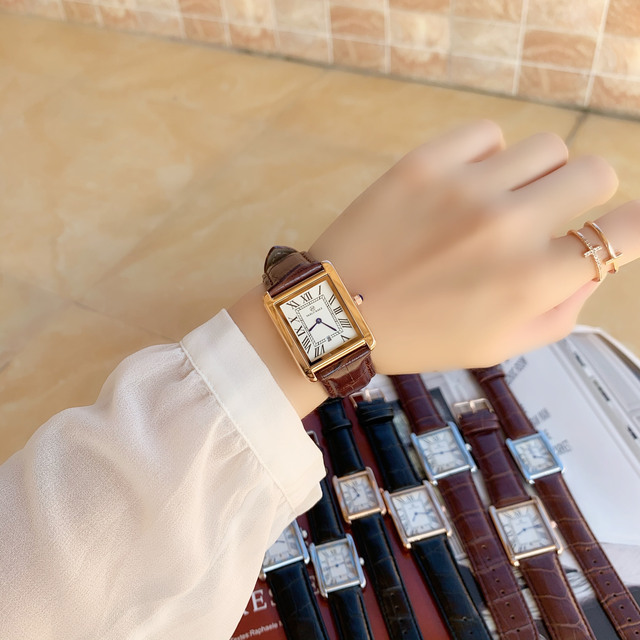 Zegarek PABLO RAEZ luksusowy, skórzany, kwadratowy, para, zegar unisex - prezent dla zakochanych - Wianko - 18