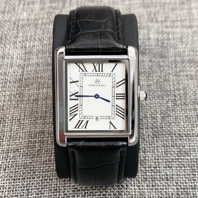 Zegarek PABLO RAEZ luksusowy, skórzany, kwadratowy, para, zegar unisex - prezent dla zakochanych - Wianko - 5