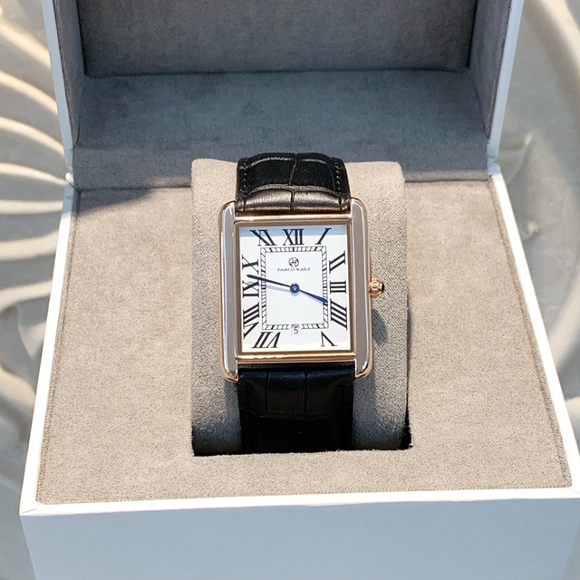 Zegarek PABLO RAEZ luksusowy, skórzany, kwadratowy, para, zegar unisex - prezent dla zakochanych - Wianko - 32