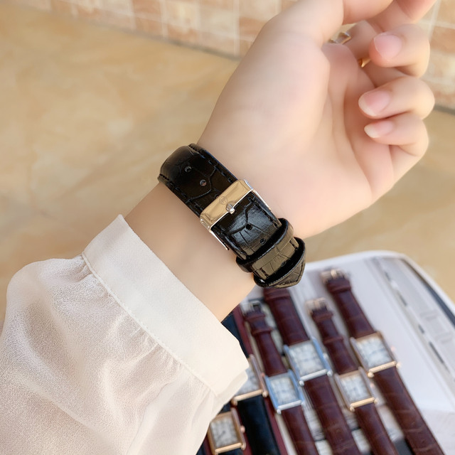 Zegarek PABLO RAEZ luksusowy, skórzany, kwadratowy, para, zegar unisex - prezent dla zakochanych - Wianko - 12