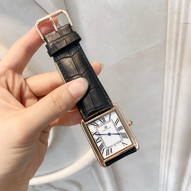 Zegarek PABLO RAEZ luksusowy, skórzany, kwadratowy, para, zegar unisex - prezent dla zakochanych - Wianko - 37