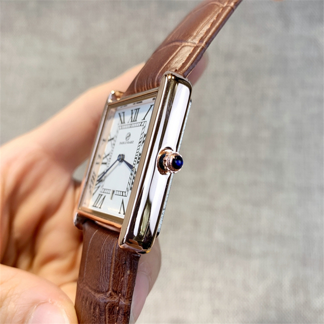 Zegarek PABLO RAEZ luksusowy, skórzany, kwadratowy, para, zegar unisex - prezent dla zakochanych - Wianko - 29