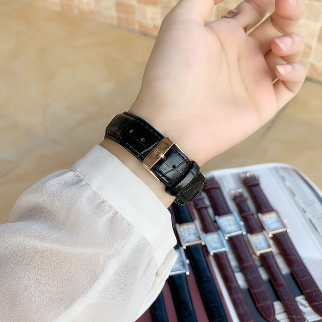 Zegarek PABLO RAEZ luksusowy, skórzany, kwadratowy, para, zegar unisex - prezent dla zakochanych - Wianko - 16