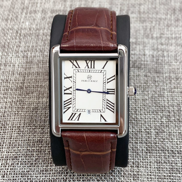 Zegarek PABLO RAEZ luksusowy, skórzany, kwadratowy, para, zegar unisex - prezent dla zakochanych - Wianko - 7