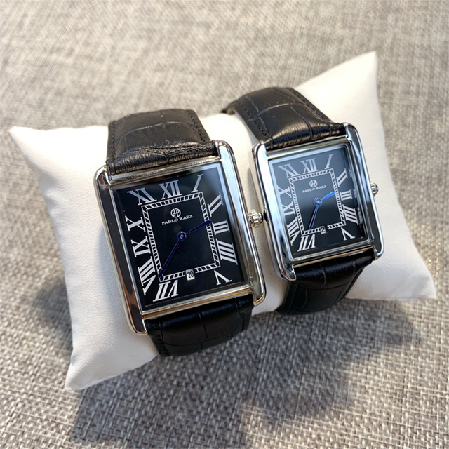 Zegarek PABLO RAEZ luksusowy, skórzany, kwadratowy, para, zegar unisex - prezent dla zakochanych - Wianko - 22