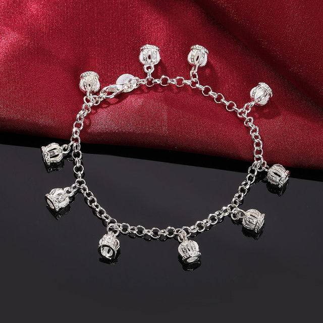 Nowa bransoletka ze srebra próby 925 z małą koroną - biżuteria dla urokliwej kobiety - Wianko - 3