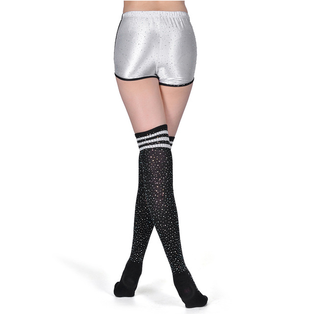 Spodenki damskie z pończochami Rhinestone Glitter 2021 – seksowne, obcisłe, błyszczące legginsy do jogi, biegania i treningu sportowego - Wianko - 9
