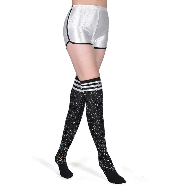 Spodenki damskie z pończochami Rhinestone Glitter 2021 – seksowne, obcisłe, błyszczące legginsy do jogi, biegania i treningu sportowego - Wianko - 10
