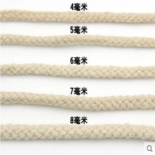 100M naturalnej bawełny sznurek linowy 4/5/6/7/8mm do szycia i DIY (beżowy) - Wianko - 1