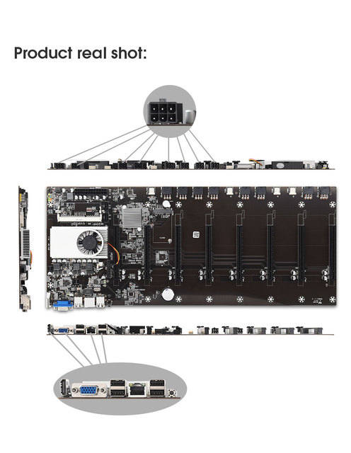 Płyta główna z CPU 1037U, chipsetem HM77, obsługą VGA, HDMI i 8-GPU - idealna do kryptowalutowego kopania BTC - Wianko - 5