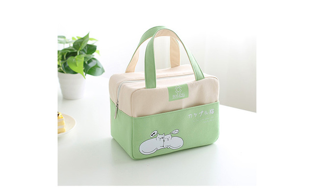 Przenośna izolowana torba na lunch ze płótna – idealna do podróży i pikników, dla dzieci i dorosłych - Wianko - 5