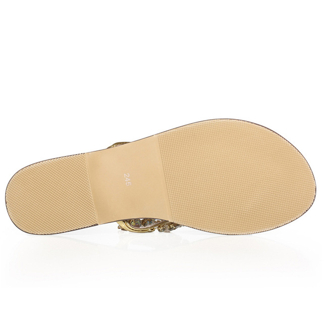 Damskie sandały plażowe kryształki z klamrami - Wianko - 8