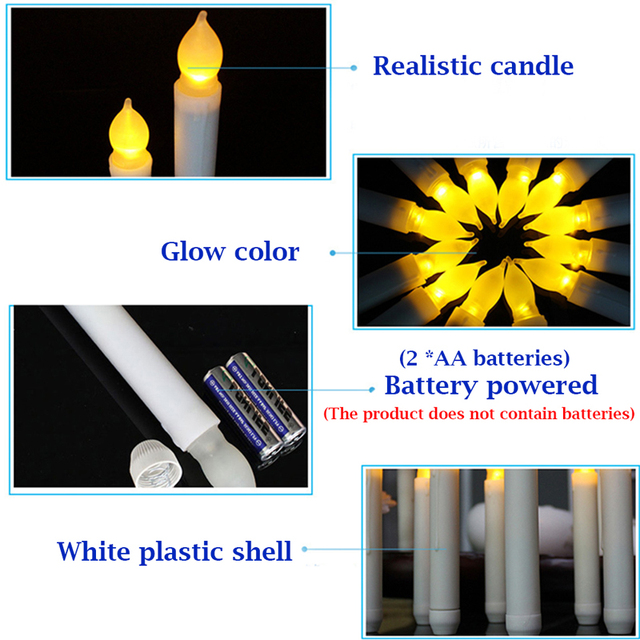 4 sztuki bezpłomieniowych świec LED zasilanych bateriami - idealne dekoracje na przyjęcia świąteczne - Wianko - 3