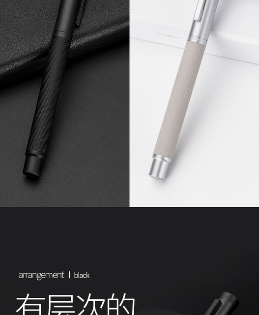 Pióro wieczne HongDian Ink Full Metal - stalowy klips, czarna stalówka 0.5mm - szkolne materiały biurowe - Wianko - 3
