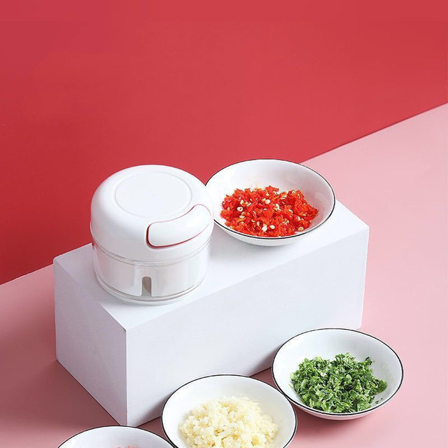 Miniaturowe wielofunkcyjne urządzenie do siekania żywności, praska do czosnku, tarka, szlifierka, warzywa Cutter - akcesoria kuchenne - Wianko - 4