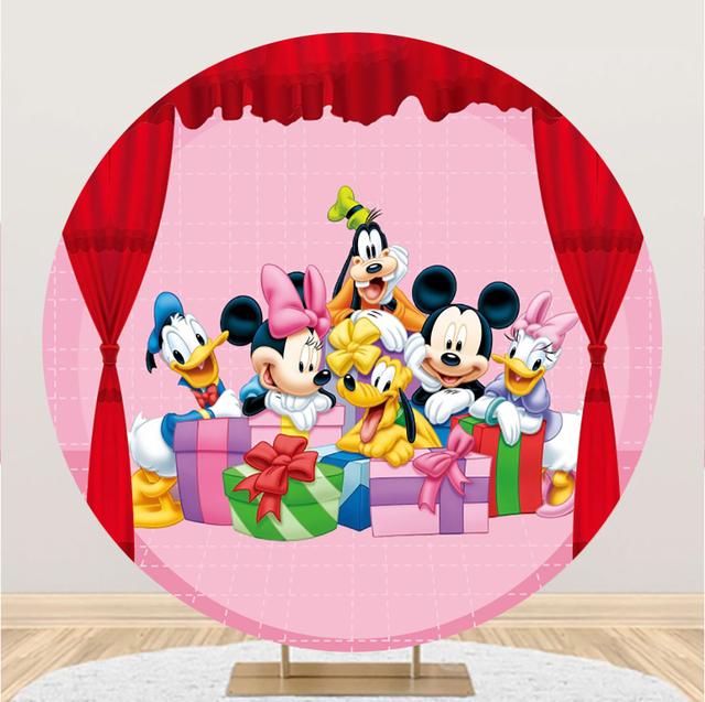 Tło imprezowe Mickey Mouse Minnie Disney - niestandardowe dekoracje ścienne na urodziny dzieci - Wianko - 14