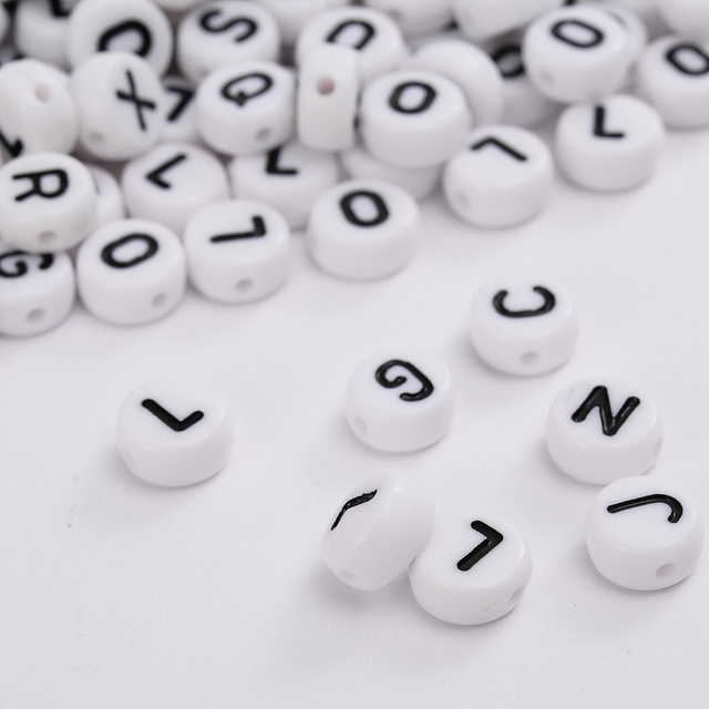 Koraliki dystansowe owalne alfabet do tworzenia biżuterii - 4x7mm - Wianko - 6